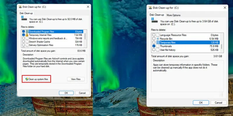 حذف فایل های موقت از ویندوز ۱۱