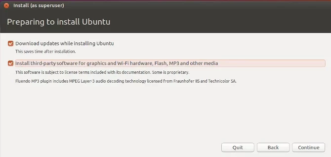 Download updates while installing Ubuntu