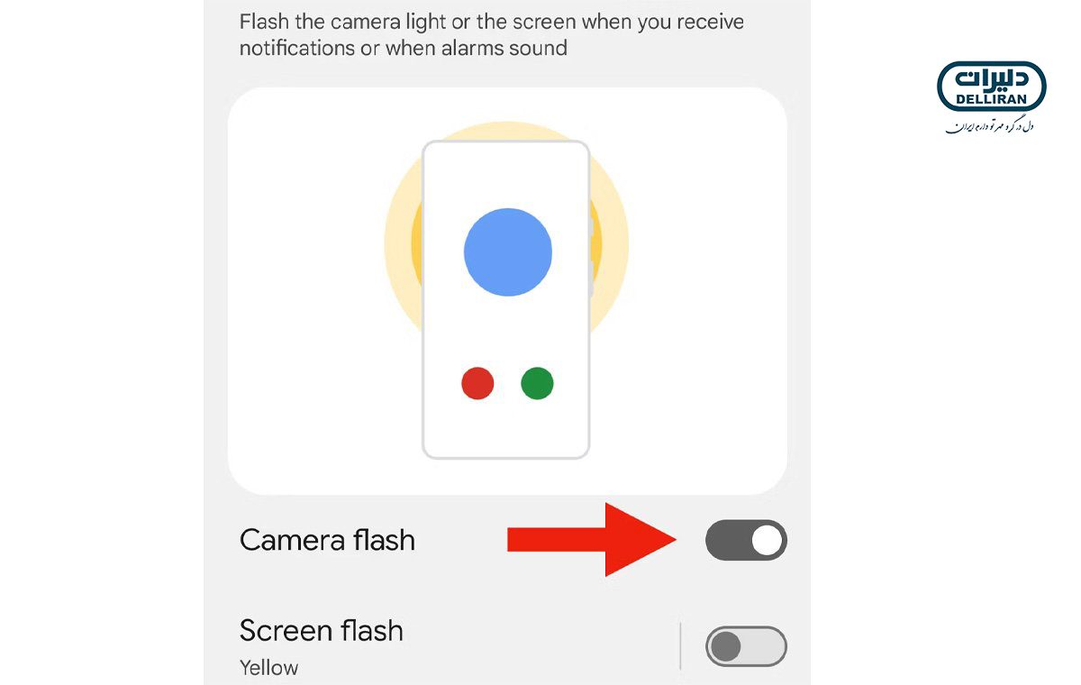 (camera flash) و (screen flash)