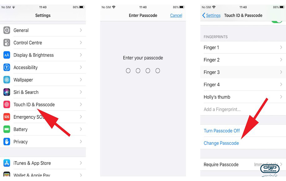 چگونه پسورد آیفون را تغییر دهیم؟